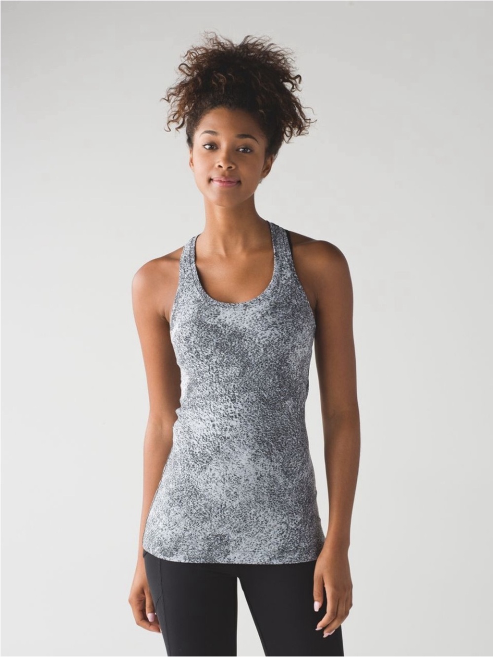 Lulu Women's Gray Marble Racerback Tank Top